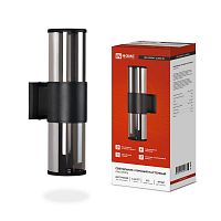 4690612052908 Светильник НБУ SMOKY-2хA60-BL E27 IP65 уличный настен. двусторон. под лампу 2хA60 алюм. черн. IN HOME 