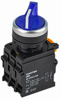 MI-SW60-11XD-3-14-2-K07 Переключатель 2 полож. 1НО+1НЗ с подсветкой син. MASTER IEK 