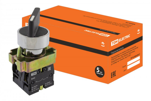 SQ0703-0013 Переключатель BJ33 черный 3 положения I-0-II длинная ручка 1з+1з TDM