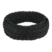 Ретро кабель витой 3х1,5 (черный) 50 м W6453508 в г. Санкт-Петербург 
