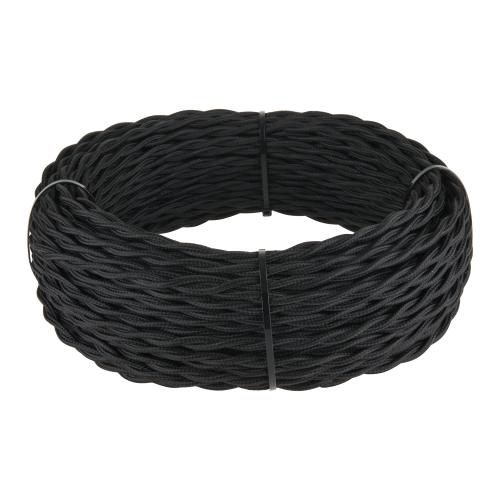 Ретро кабель витой 2х1.5 (черный) 20 м (под заказ) W6452208 в г. Санкт-Петербург 