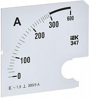 Шкала сменная для амперметра Э47 300/5А-1.5 96х96мм IEK IPA20D-SC-0300 в г. Санкт-Петербург 
