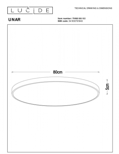 Потолочный светодиодный светильник Lucide Unar 79185/80/02 в г. Санкт-Петербург  фото 2