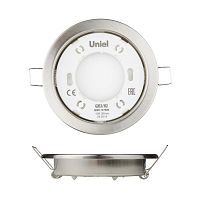 UL-00005054 Светильник точечный GX53/H2 Nickel 10 Prom встраив. ультратонкий никель (уп.10шт) Uniel 