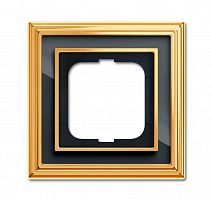 Рамка 1-м Династия Латунь полированная стекло черн. ABB 2CKA001754A4565 в г. Санкт-Петербург 