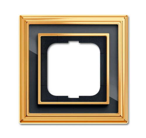 Рамка 1-м Династия Латунь полированная стекло черн. ABB 2CKA001754A4565 в г. Санкт-Петербург 