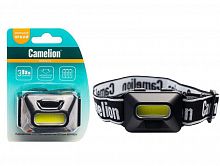 15689 Фонарь налобный LED5384 1Вт COB LED 3 реж. 3XAAA пласт блист черн. Camelion 