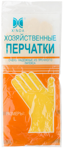 Перчатки хозяйственные латексные, внутреннее напыление, размер L в г. Санкт-Петербург  фото 2