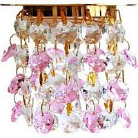 Светильник потолочный, JC G4 с прозрачным-розовым стеклом, золото, с лампой, A244 19200 в г. Санкт-Петербург 