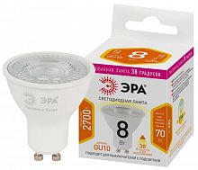 Лампа светодиодная STD LED Lense MR16-8W-827-GU10 GU10 8Вт линзованная софит тепл. бел. свет Эра Б0054941 в г. Санкт-Петербург 