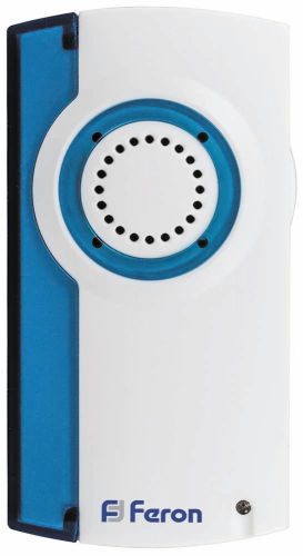 Звонок дверной беспроводной Feron E-370 Электрический 32 мелодии белый синий с питанием от батареек 23683 в г. Санкт-Петербург 