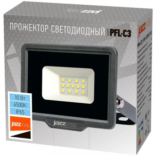 Прожектор светодиодный PFL-C3 10Вт 6500К IP65 ДО закален. прозр. стекло JazzWay 5023529A в г. Санкт-Петербург  фото 5