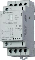 223402301340 Контактор модульный 4NO 25А AgNi 230В AC/DC 35мм IP20 опции: переключатель Авто-Вкл-Выкл + мех. индикатор + LED FINDER 