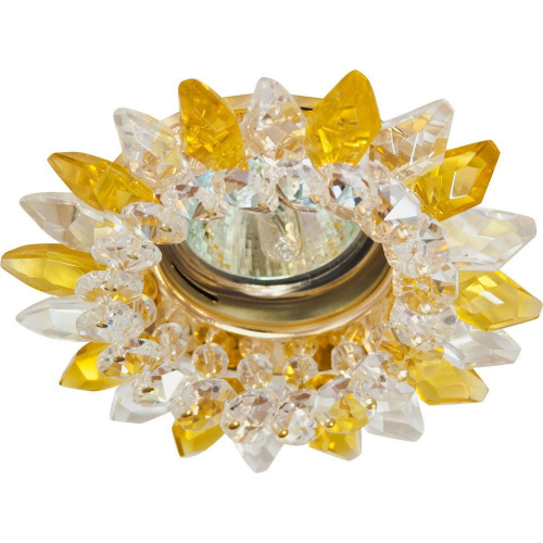 Светильник потолочный, MR16 G5.3 с прозрачным-желтым стеклом, золото, с лампой, CD2315 18655 в г. Санкт-Петербург 