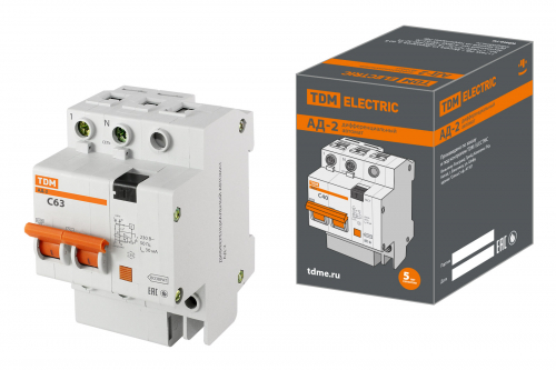 Диф.автомат АД-2 2Р, C63, 30мА, 4.5кА. тип АС, TDM в г. Санкт-Петербург 