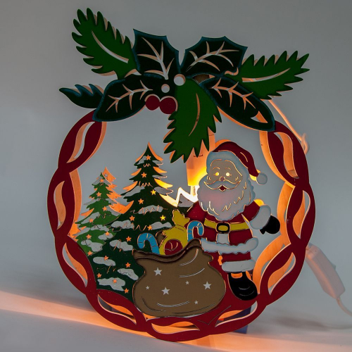 Деревянная световая фигура, 1 лампа накаливания, цвет свечения: теплый белый,  22*5*28cm, шнур 1,4 м, IP20, LT084 26832 в г. Санкт-Петербург  фото 2