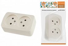 SQ1824-0022 Розетка двойная 2П открытой установки IP20 10А, сл. кость "Дача" Народная
