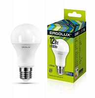 12880 Лампа светодиодная LED-A60-12W-E27-6500K 12Вт грушевидная 6500К холод. бел. E27 180-240В ЛОН Ergolux 