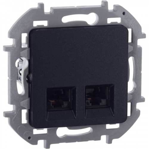 673838 Розетка компьютерная 2-м Inspiria RJ45 кат.5E UTP антрацит IEK 