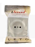 752-0300-121B Розетка 1-м ОП LETO без заземл. ПБТ крем LEZARD 
