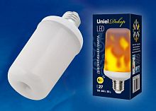 UL-00003360 Лампа светодиодная LED-L60-6W-FLAME-E27-FR PLD01WH 6Вт матовая E27 декоративная (упак. картон) Uniel 