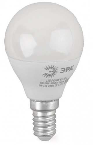 Лампа светодиодная ЭРА E14 8W 2700K матовая LED P45-8W-827-E14 R Б0050697 в г. Санкт-Петербург  фото 4