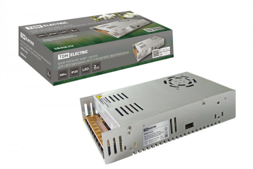 SQ0331-0135 Блок питания 360Вт-12В-IP20 для светодиодных лент и модулей, металл, с вентилятором TDM