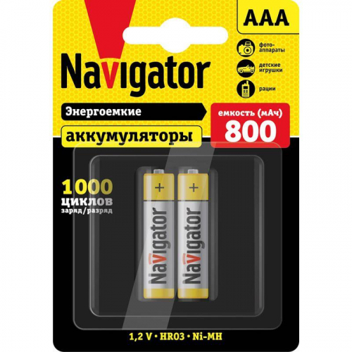 Аккумулятор AAA/HR03 94 461 NHR-800-HR03-BP2 (блист.2шт) Navigator 94461 в г. Санкт-Петербург 
