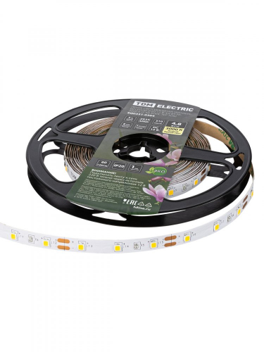 SQ0331-0364 Лента светодиодная SMD2835-60 LED/м-IP20-12 В-4,8 Вт/м-3000 К (5 м) блистер TDM