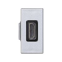 K129B-8 Плата с разъемом HDMI 22.5х45мм "мама-мама" алюм. Simon Connect 