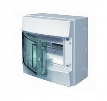 1SLM006501A1201 Щит распределительный навесной 8 модулей ЩРн-п-8 пластиковый Mistral65 серая прозрачная дверь с клеммами IP65 (65P08X12A)