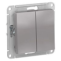 ATN000317 Выключатель 2-кл. AtlasDesign (сх. 2) 10А с самовозвратом механизм алюм. SE 