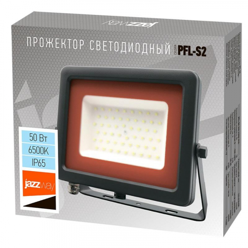 Прожектор светодиодный PFL-S2 50Вт 6500К IP65 220–240В ДО с клапаном закален. матов. стекло сер. JazzWay 2853301D в г. Санкт-Петербург  фото 6