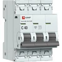 Выключатель автоматический 3п C 40А 6кА ВА 47-63N EKF PROxima EKF M636340C в г. Санкт-Петербург 