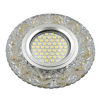 UL-00003894 Светильник DLS-L146 GU5.3 GLASSY/GOLD GU5.3 встраив. доп. светодиод. подсветка 3Вт без лампы стекло Fametto 