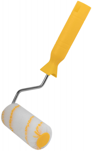 Валик полиакриловый белый с желтой полосой "миди", диам. 30/54 мм; ворс 12 мм, 100 мм в г. Санкт-Петербург  фото 2