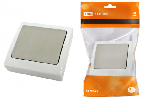 SQ1803-0101 Выключатель 1-кл. скрытой установки IP54 10А серый "Вуокса" TDM