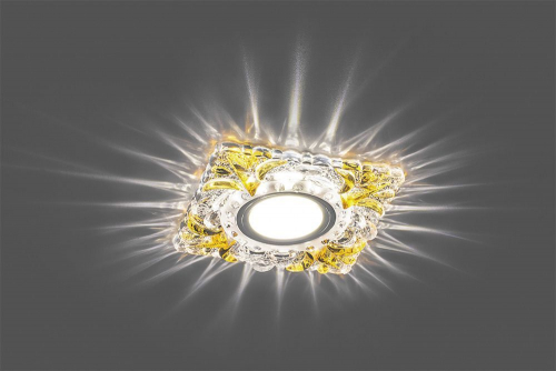 Светильник встраиваемый с белой LED подсветкой Feron CD920 потолочный MR16 G5.3 прозрачный-желтый 28982 в г. Санкт-Петербург  фото 2