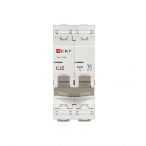 Выключатель автоматический модульный 2п C 25А 4.5кА ВА 47-63N PROxima EKF M634225C в г. Санкт-Петербург  фото 3