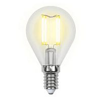 Лампа светодиодная филаментная Uniel E14 7.5W 3000K прозрачная LED-G45-7.5W/WW/E14/CL GLA01TR UL-00003250 в г. Санкт-Петербург 