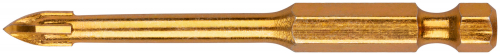 Сверло по кафелю, 4 режущие кромки, титановое покрытие, U-хвостовик под биту  5х71 мм 35475 в г. Санкт-Петербург 