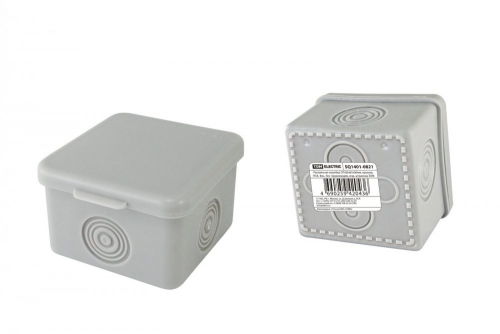 SQ1401-0821 Распаячная коробка ОП 65х65х50мм, крышка, IP54, 4вх., без гермовводов, инд. штрихкод TDM