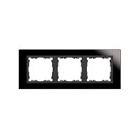 82837-32 Рамка 3-м Simon82 Nature стекло черн. вставка графит Simon 
