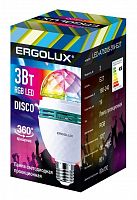 14541 Лампа светодиодная DISCO 3Вт Е27 RGB 220-240В LED-A75DIS-3W-E27 Ergolux 