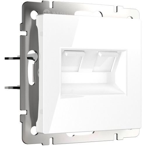 4690389155376 Розетка двойная Ethernet RJ-45 (белая) W1181101