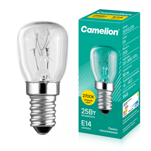 13649 Лампа накаливания MIC 25/P/CL/E14 Т26 Camelion 
