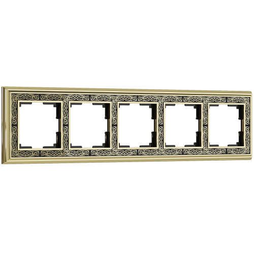 Рамка на 5 постов (золото/черный) WL77-Frame-05 в г. Санкт-Петербург 