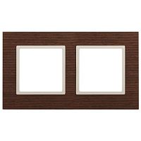Б0034574 Рамка 2-м 14-5302-09 дерево Elegance дуб+сл. кость ЭРА 