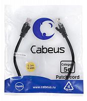7658c Патч-корд U/UTP кат.5E PC-UTP-RJ45-Cat.5e-0.3m-BK 2xRJ45/8p8c неэкранир. PVC 0.3м черн. Cabeus 