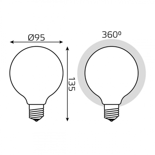 Лампа светодиодная филаментная диммируемая Gauss E27 10W 4100К матовая 189202210-D в г. Санкт-Петербург  фото 4